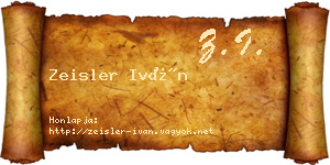 Zeisler Iván névjegykártya